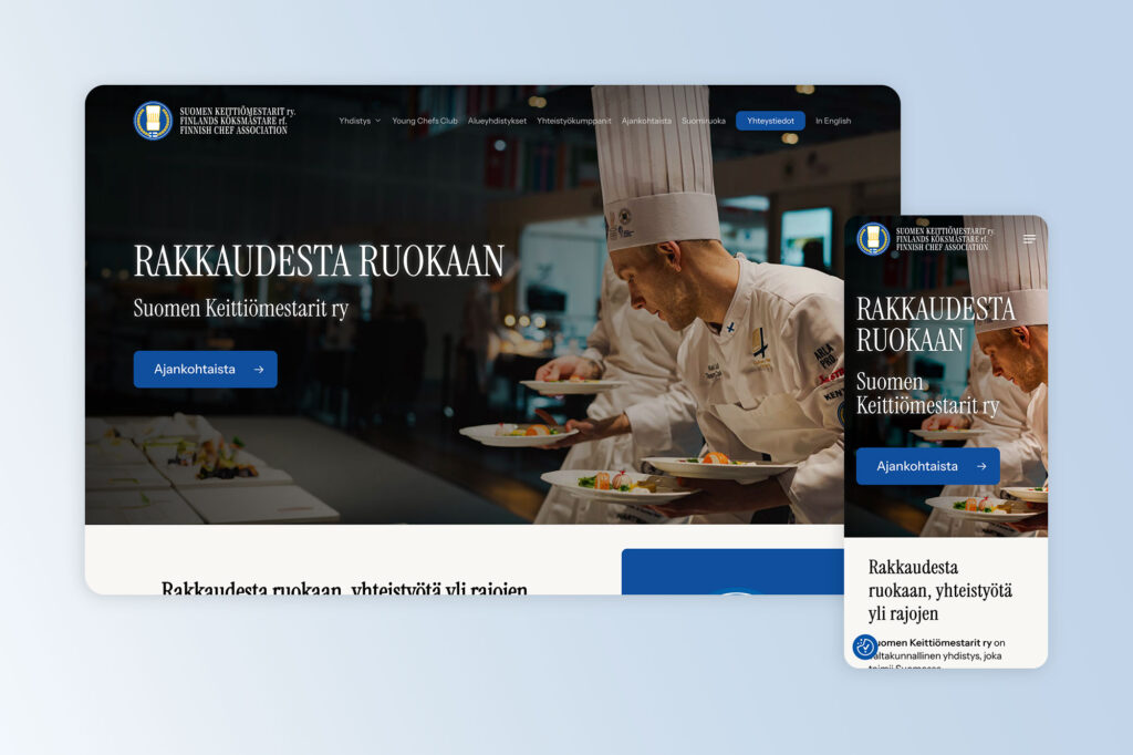 Kajahdus toteutti Suomen Keittiömestarit ry:n verkkosivu-uudistuksen